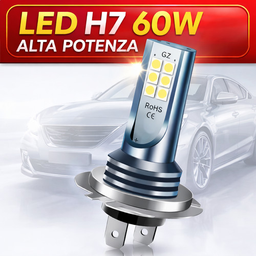 Lampadina led smd 60w 12v - h7,